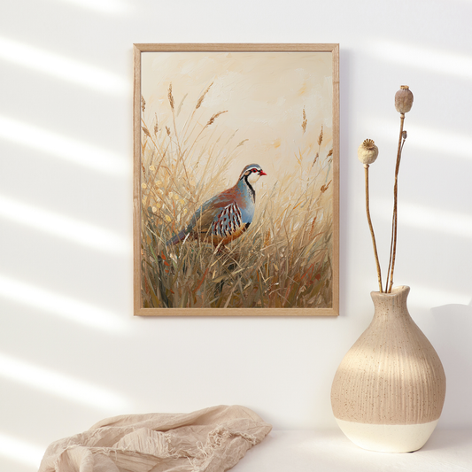Autumn Partridge Oil Painting Style Print - Printable
