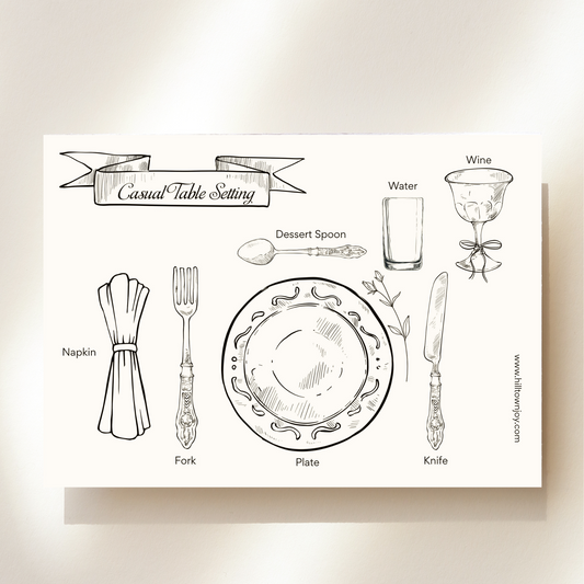 Casual Table Setting - Printable - Free