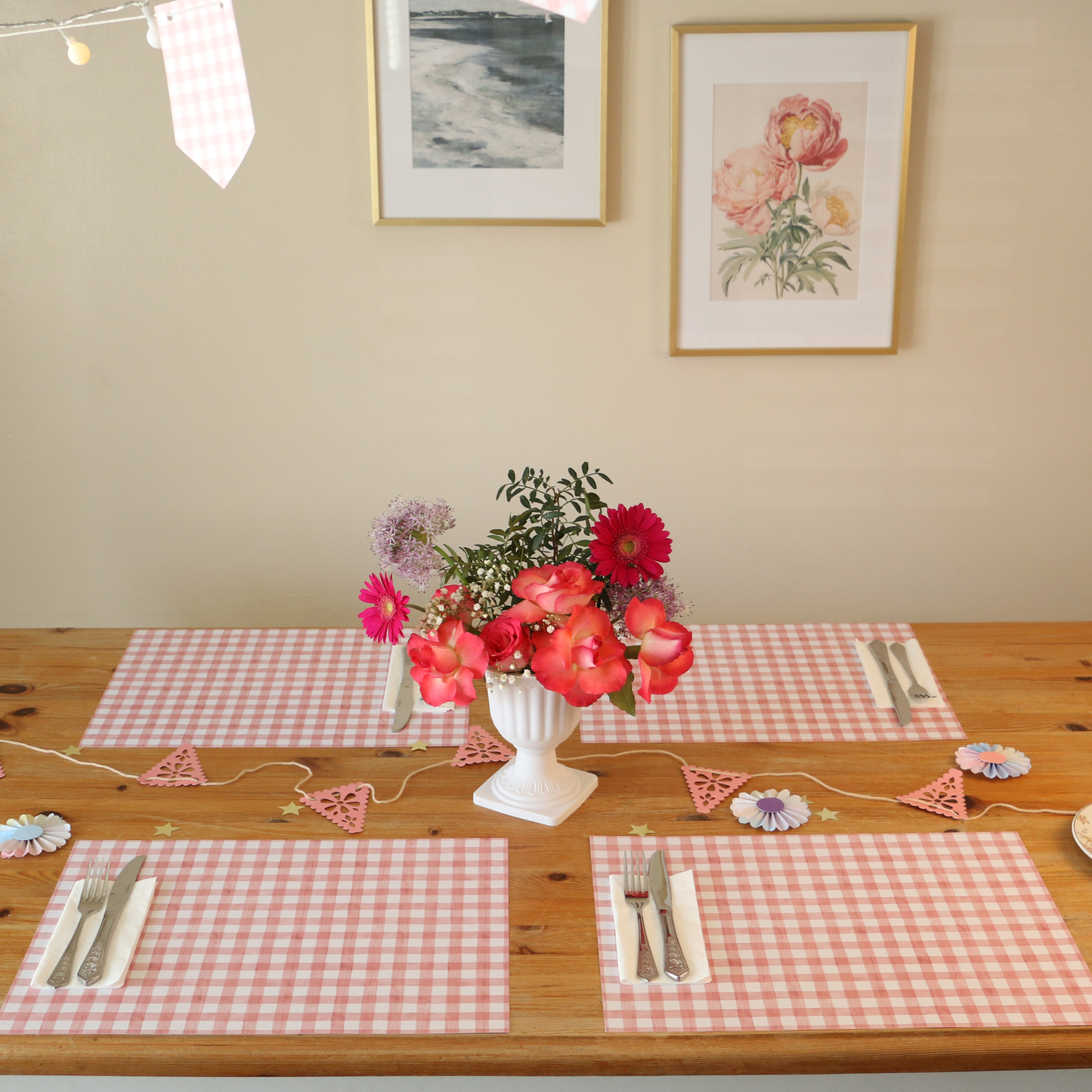 Pink Gingham Placemats