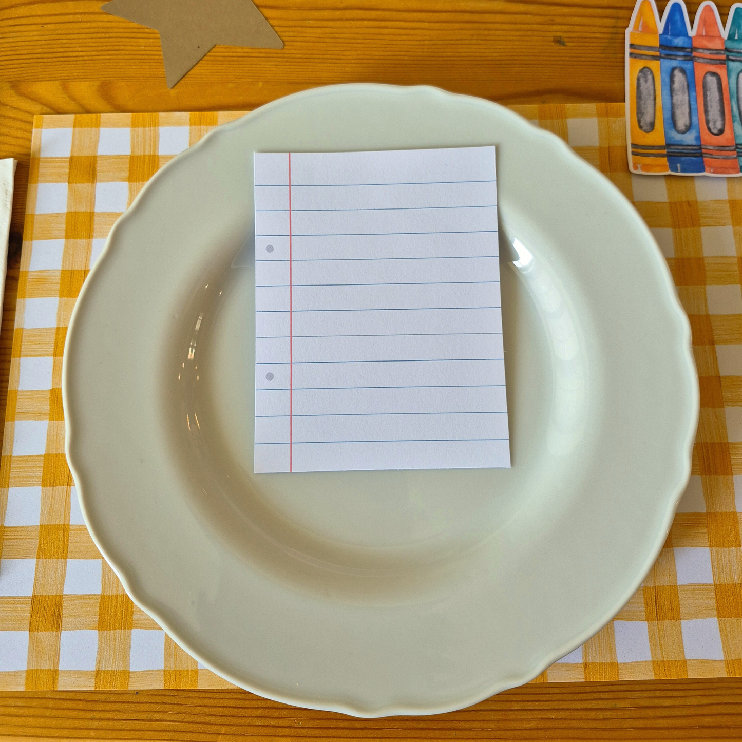 Notebook Paper Place Cards