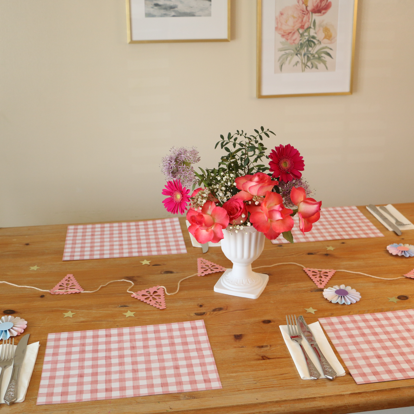 Pink Gingham Placemats