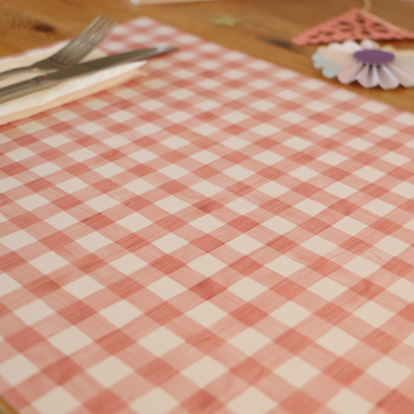 Pink Gingham Placemats