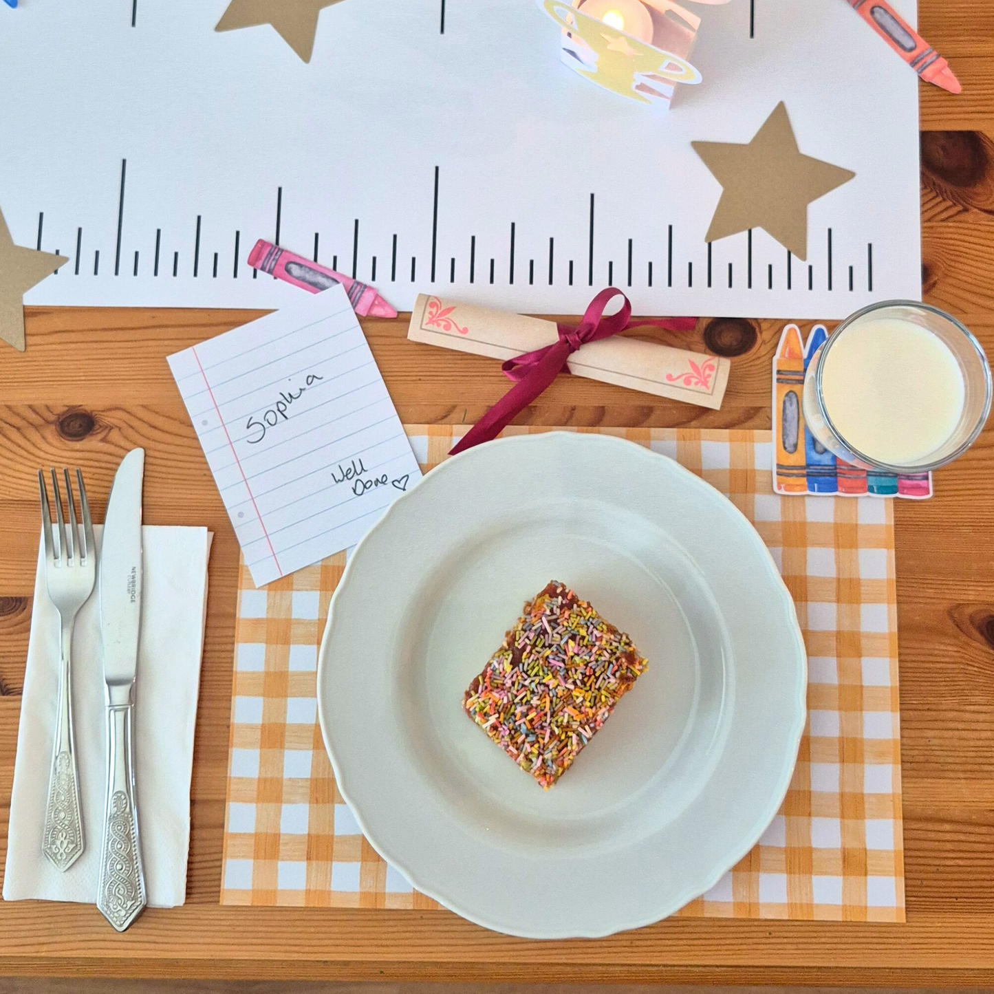 Notebook Paper Place Cards