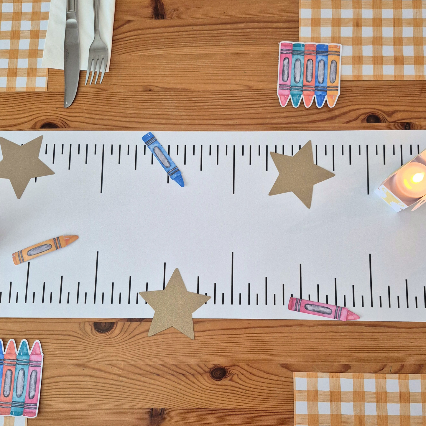 Gold Star and Crayon Table Confetti