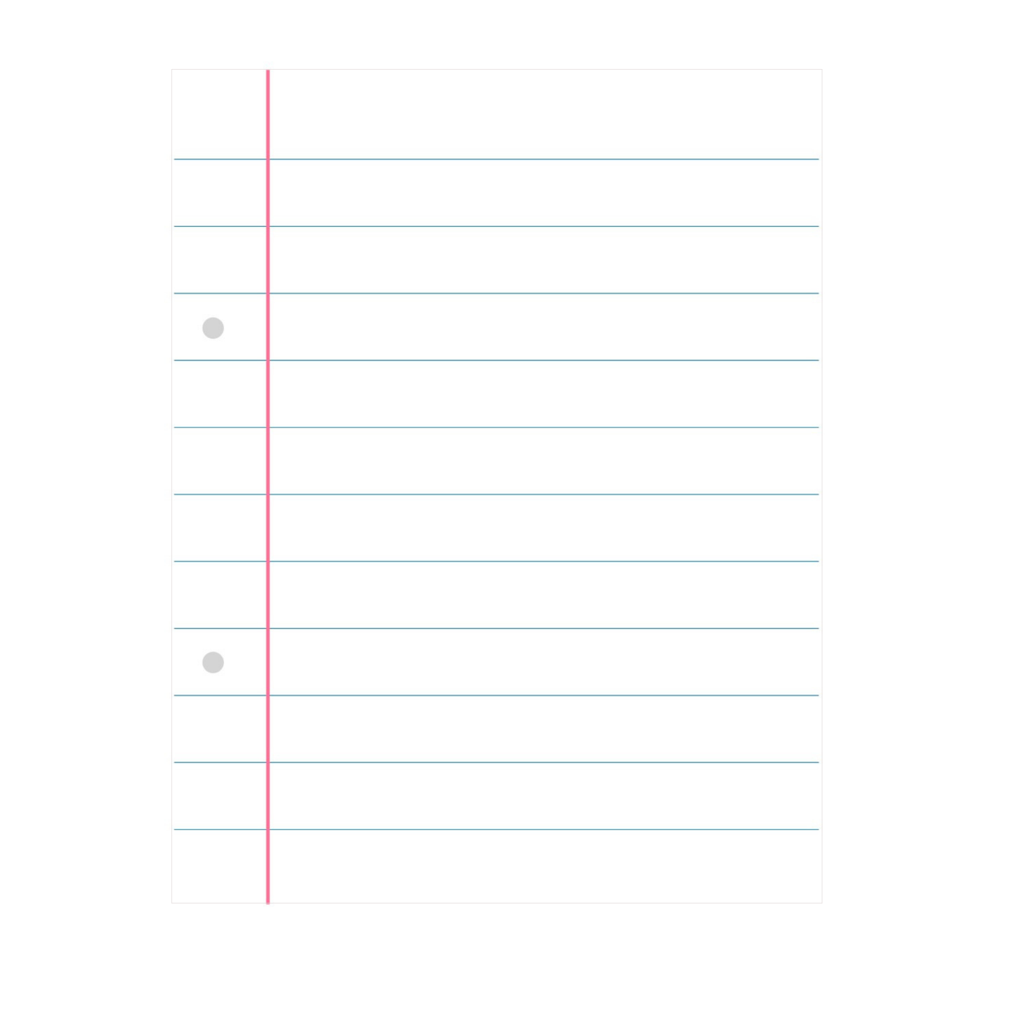 Notebook Paper Place Cards
