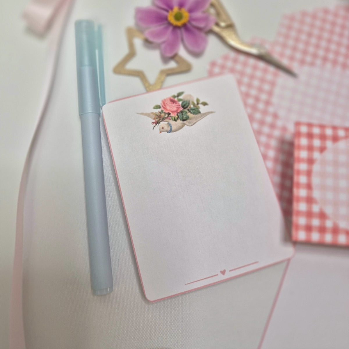 Gingham Envelope & Mini Note Set - Printable