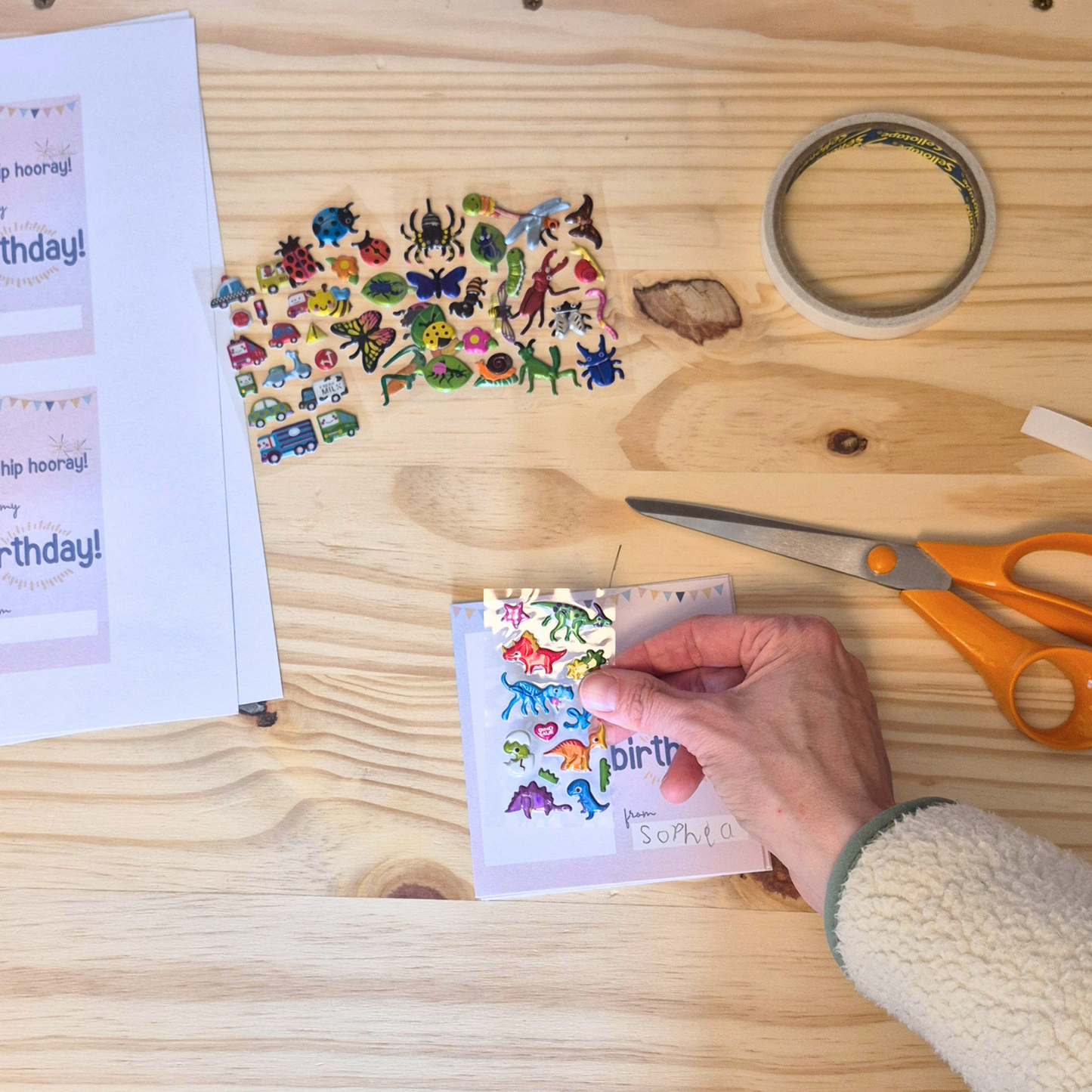 Hip Hip Hooray Favour Card - Printable