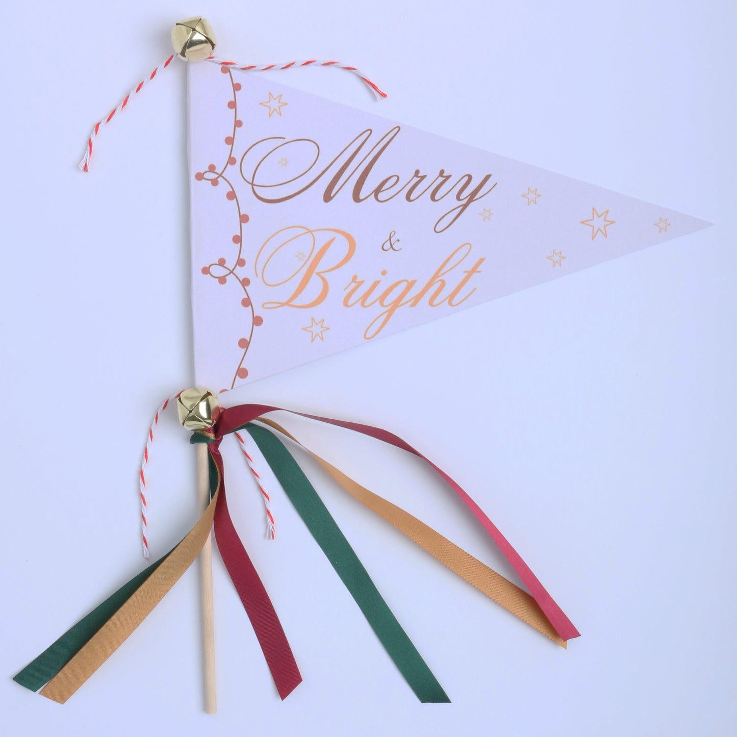 Merry and Bright Christmas Pennant Flag