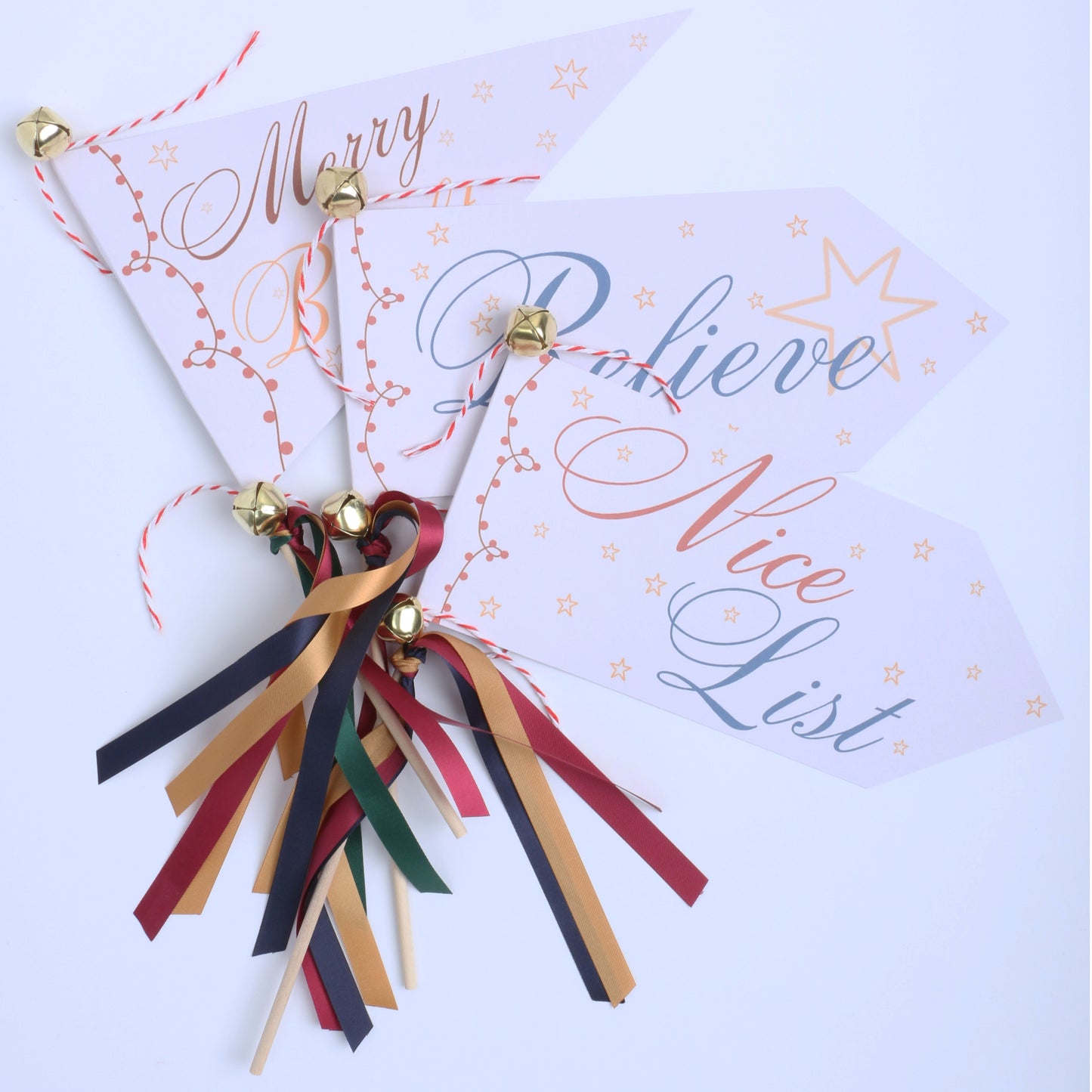 Merry and Bright Christmas Pennant Flag