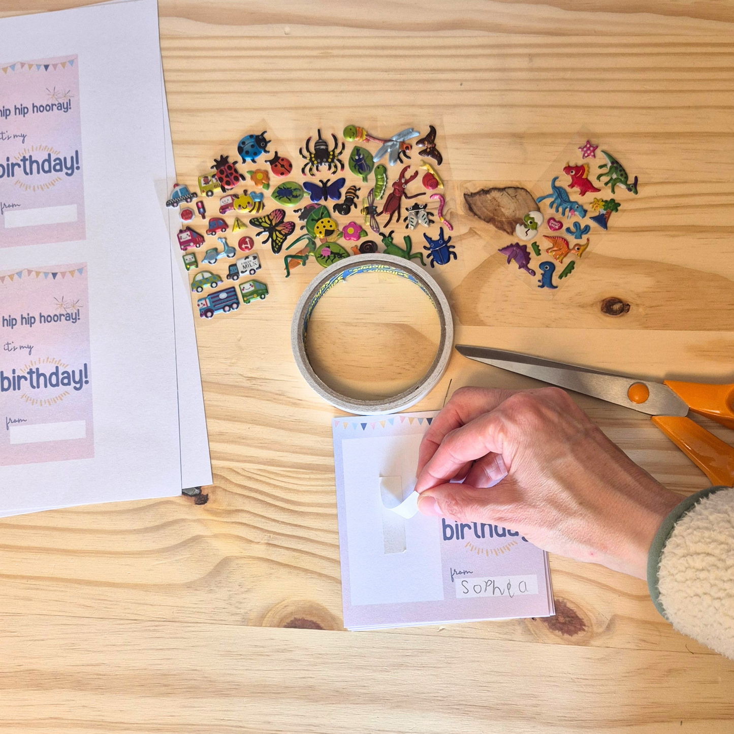 Hip Hip Hooray Favour Card - Printable