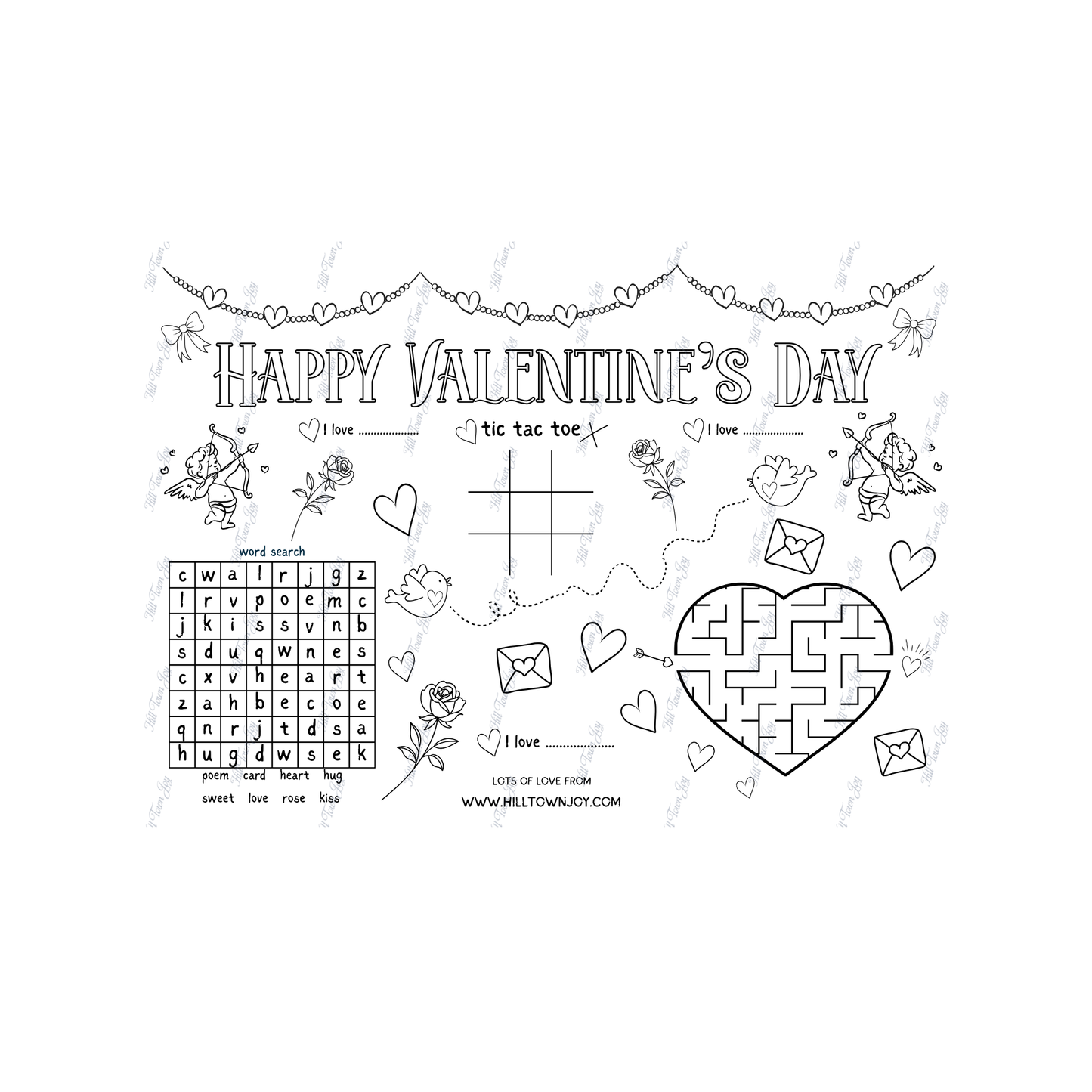Valentines Mini Love Note and Decor Activity Pack - Printable