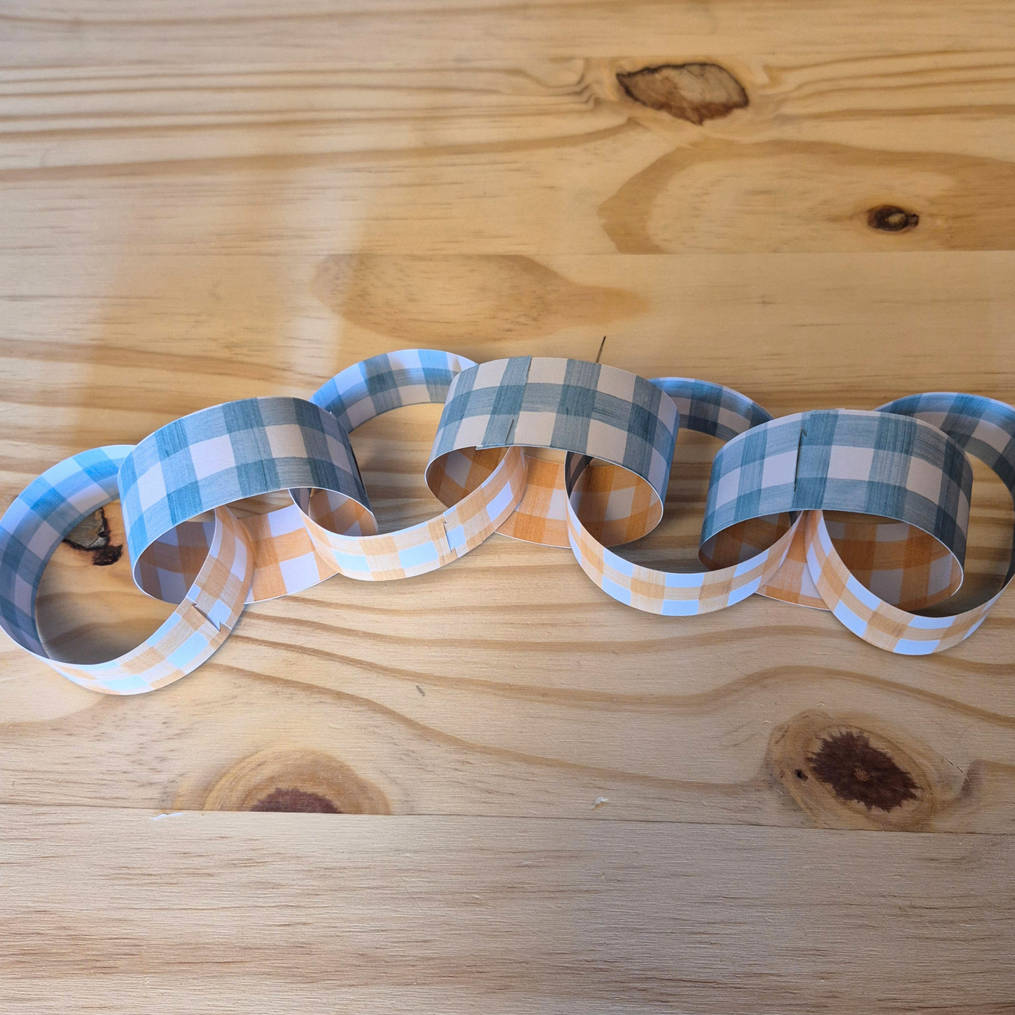 Turquoise and Green Gingham Paperchain