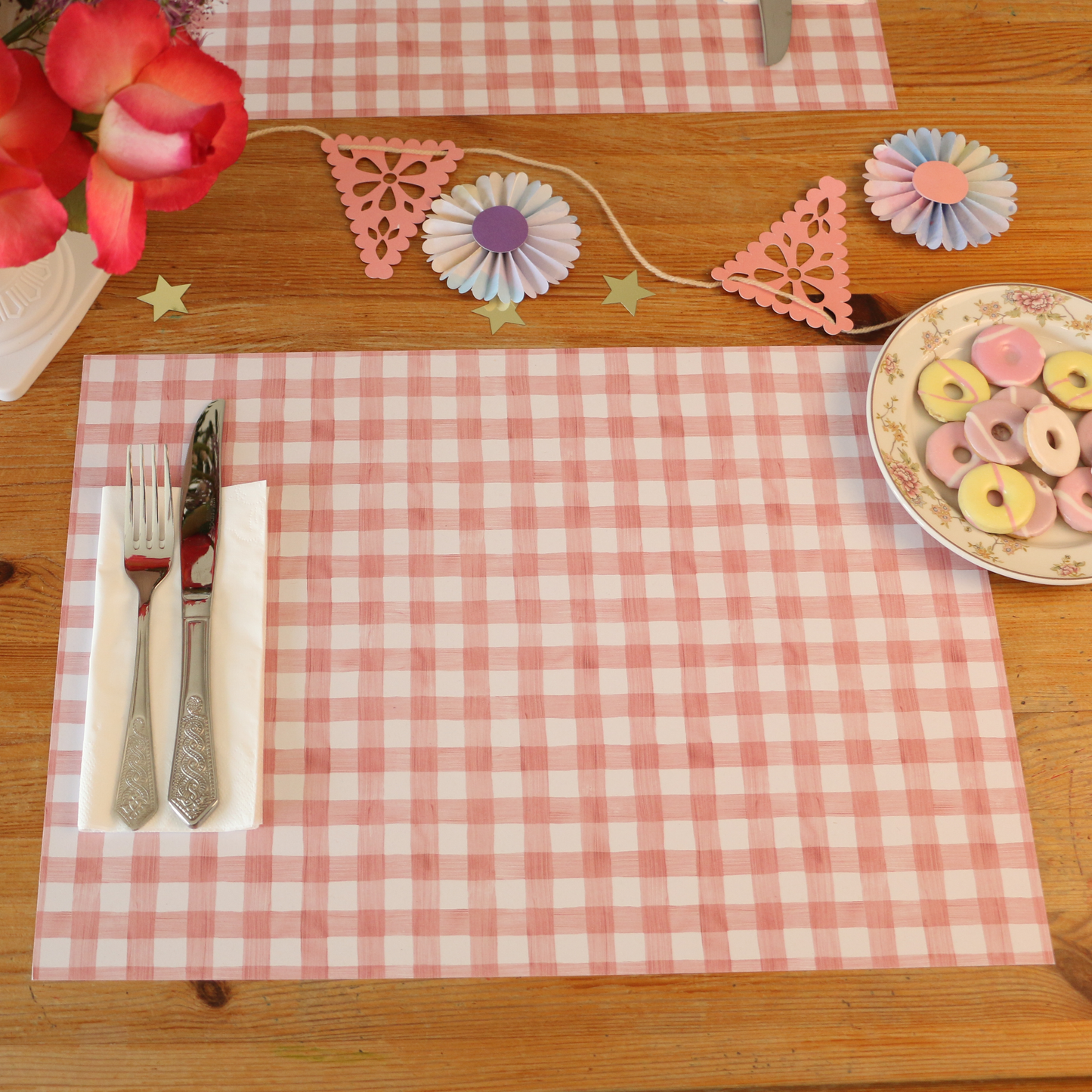 Pink Gingham Placemats