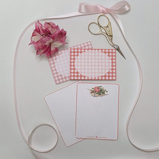 Gingham Envelope & Mini Note Set - Printable