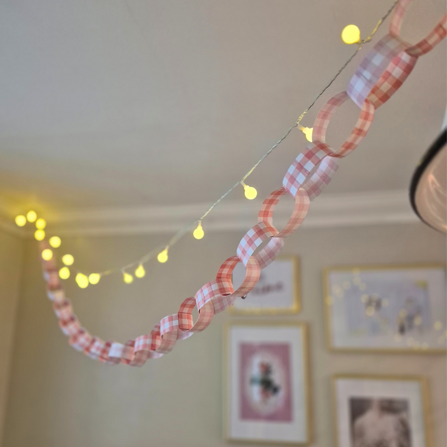 Pink and Red Gingham Paperchain