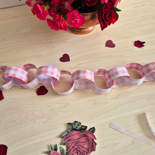 Pink and Red Gingham Paperchain