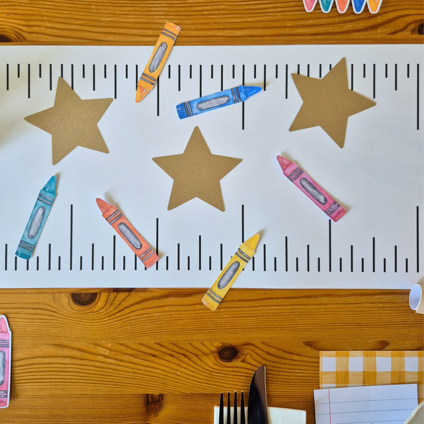 Gold Star and Crayon Table Confetti