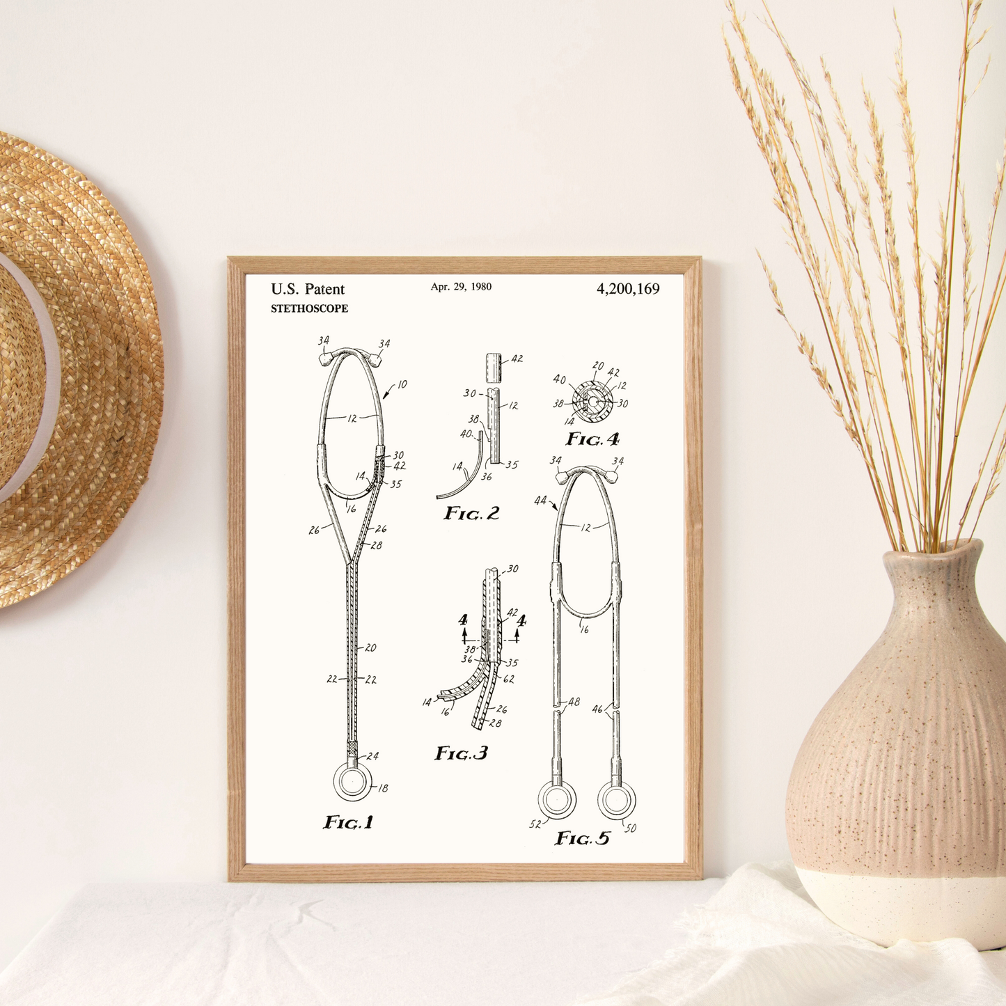 Stethoscope Patent Poster Print - Printable
