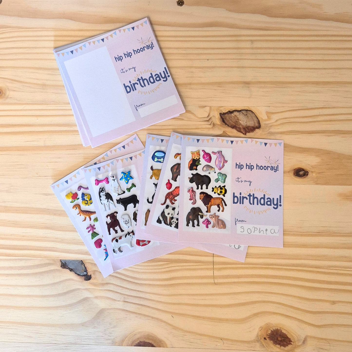 Hip Hip Hooray Favour Card - Printable