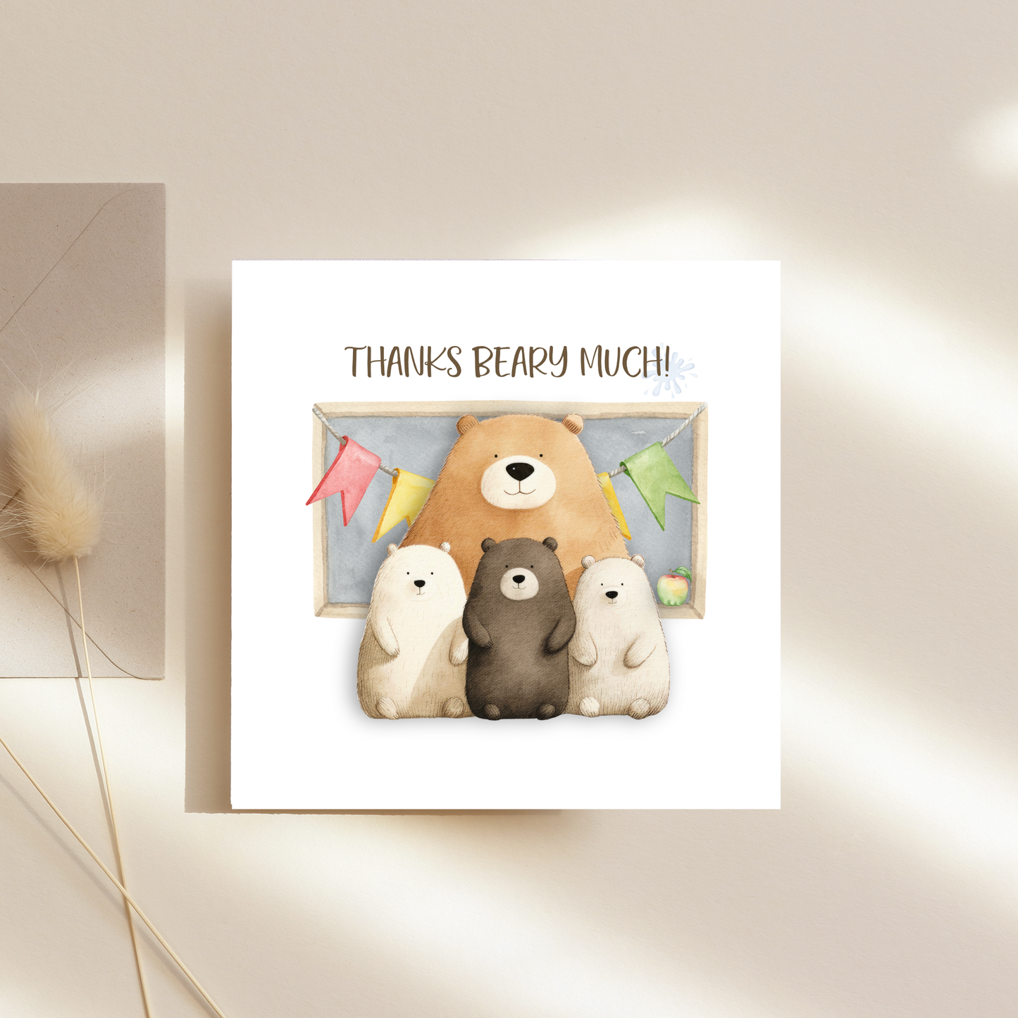 Thanks Beary Much Teacher Card